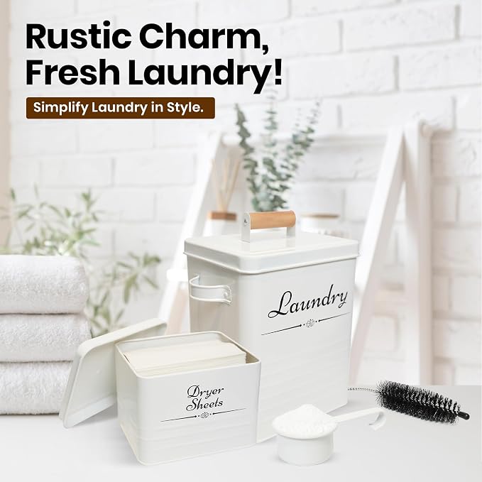 Farmhouse Metal Laundry Pods Container - Image 6