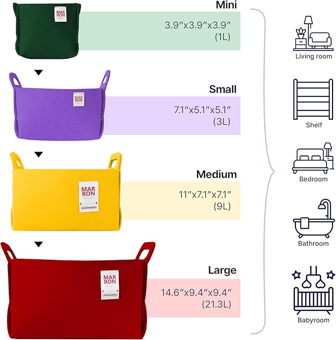 Collapsible Felt BLUE Storage Bin Small 7.1"x5.1"x5.1" – Foldable Basket - Image 6