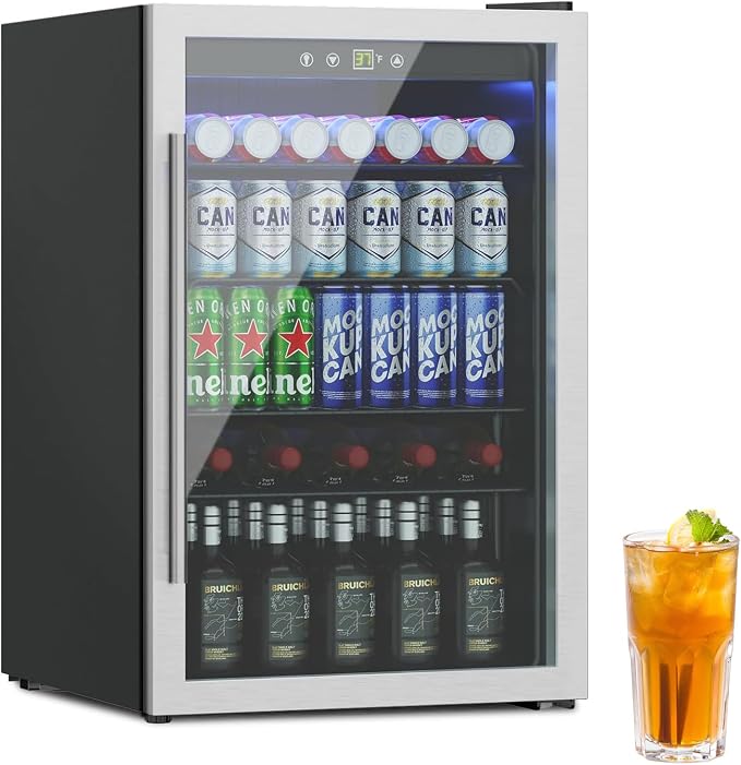 Compact Freestanding Beverage Refrigerator, 145 Can/4.5 Cubic Feet Mini Fridge by Erivess