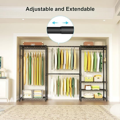 Ulif E1 Heavy Duty Closet Garment Rack, 6 Tiers Adjustable Metal Freestanding - Image 3