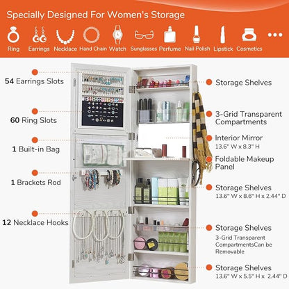 GISSAR Jewelry Mirror Armoire Wall Mount Over The Door Cabinet Storage - Image 4