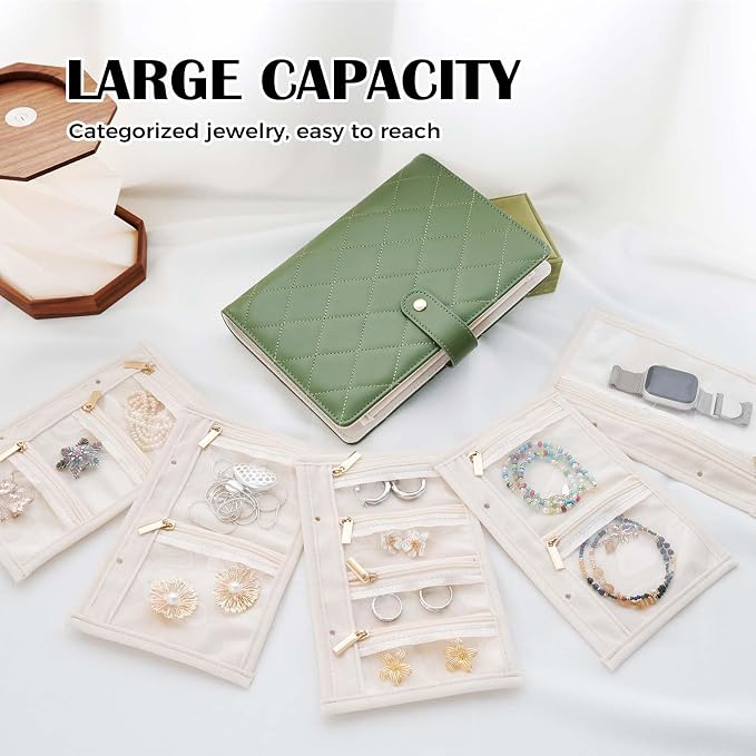 Travel Jewelry Organizer Case, Portable Jewelry Organizers Storage Book - Image 3