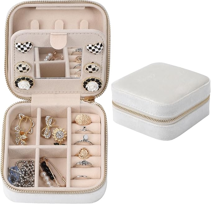 Dajasan Velvet Jewelry Box, Mini Travel Jewelry Case, Portable Travel Jewelry by DAJASAN