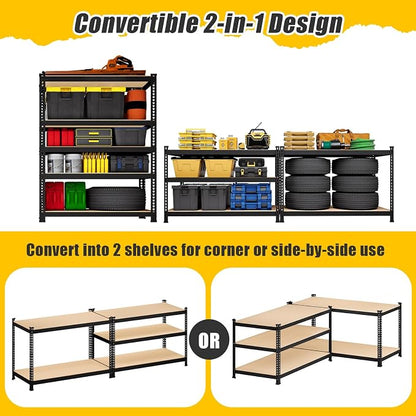 5-Tier Metal Storage Shelves: Heavy Duty Garage Shelving Adjustable Shelves - Image 7