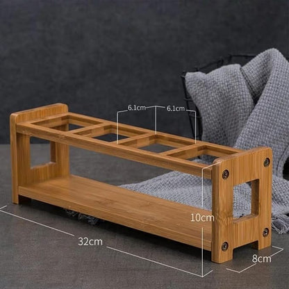 4 Holes Oil Bottle Rack, Wood Multifunctional Storage Rack, Anti Slip Seasoning - Image 7