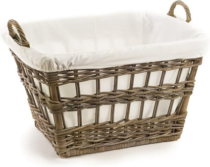 The Basket Lady Kubu Wicker French Laundry Basket, 23 in L x 18.5 in W x 18.5 by TheBasketLady