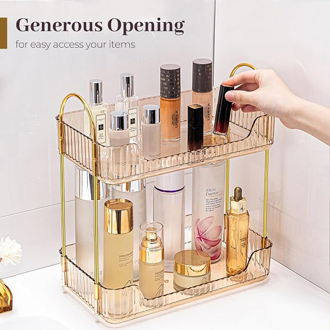 Aveniee Bathroom Counter Organizer, 2 Tier Perfume Skin Care Countertop Storage - Image 4