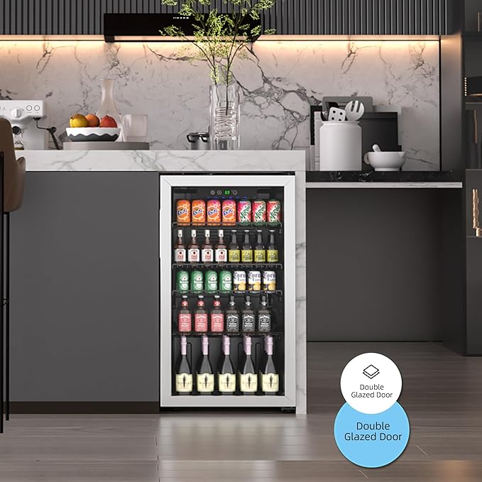 Compact Freestanding Beverage Refrigerator, 126 Can/3.2 Cubic FeetMini Fridge - Image 7