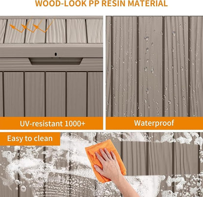 45 Gallon Large Deck Box, Resin Outdoor Storage Box - Image 3