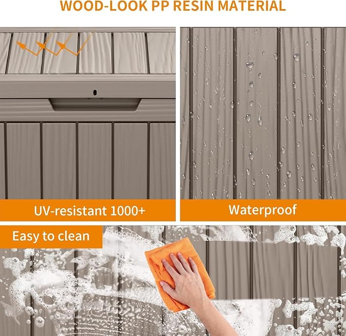45 Gallon Waterproof Resin Deck Box, UV Resistant Outdoor Storage - Image 4