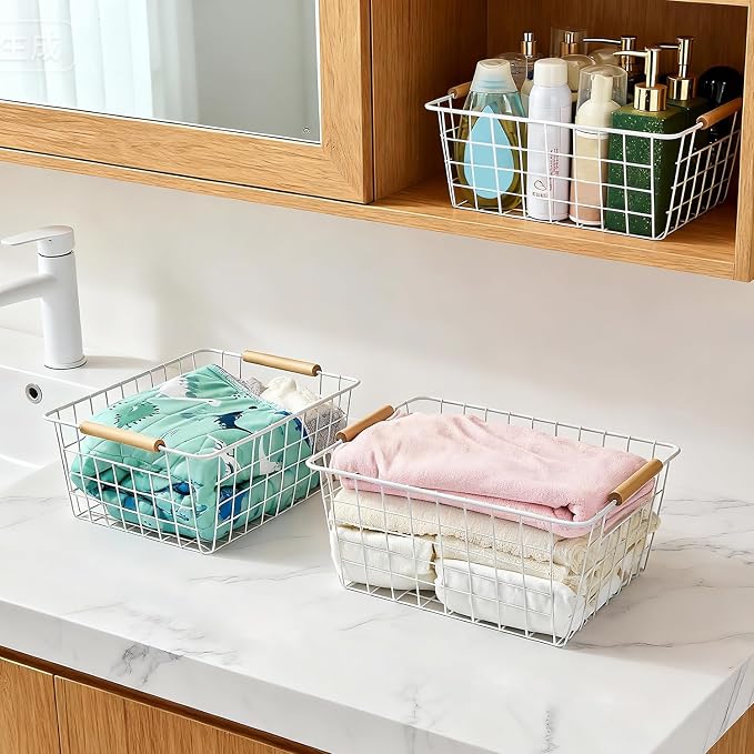 LeleCAT white wire baskets for organizing - Image 7