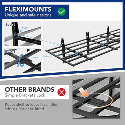 FLEXIMOUNTS 2x6ft Heavy Duty Garage Storage Wall Shelving, 1600lbs Load Capacity - Image 3