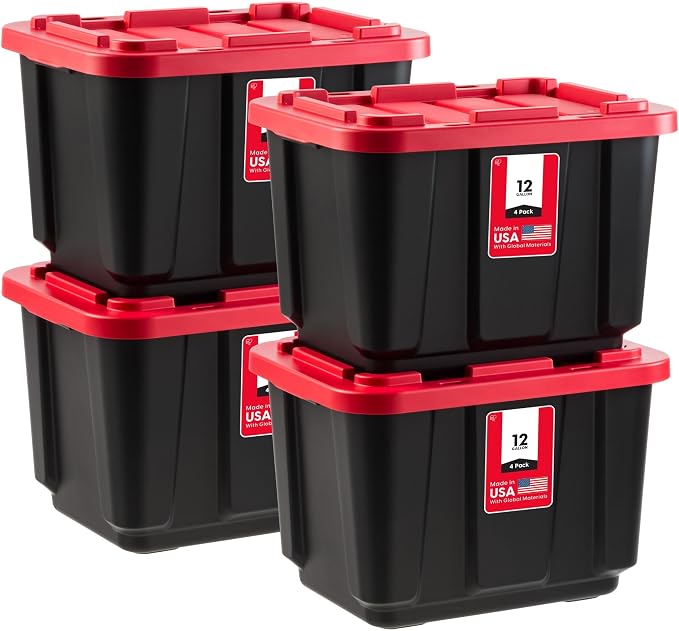 IRIS USA 12 Gallon Heavy Duty Truck Bed Toolbox Storage Tote Bins by IRISUSA
