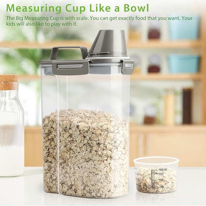 Rice Airtight Storage Container, 3 to 5Lbs Cereal Dry Food Flour Bin, Pet Dog - Image 5
