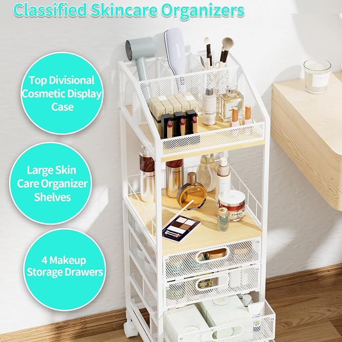 HapiRm Makeup Organizer Storage Cart - Image 5
