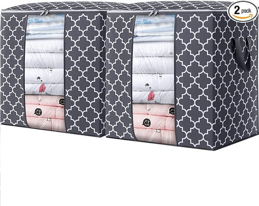 WISELIFE Storage Bags 2 Pack/100L Large Blanket Clothes Organization and by WiseLife