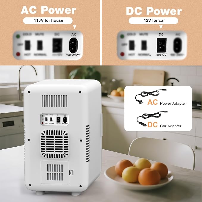 13L/22L Mini Fridge for Bedroom, Non-condensing Small Skincare Fridge, 110V/12V - Image 6