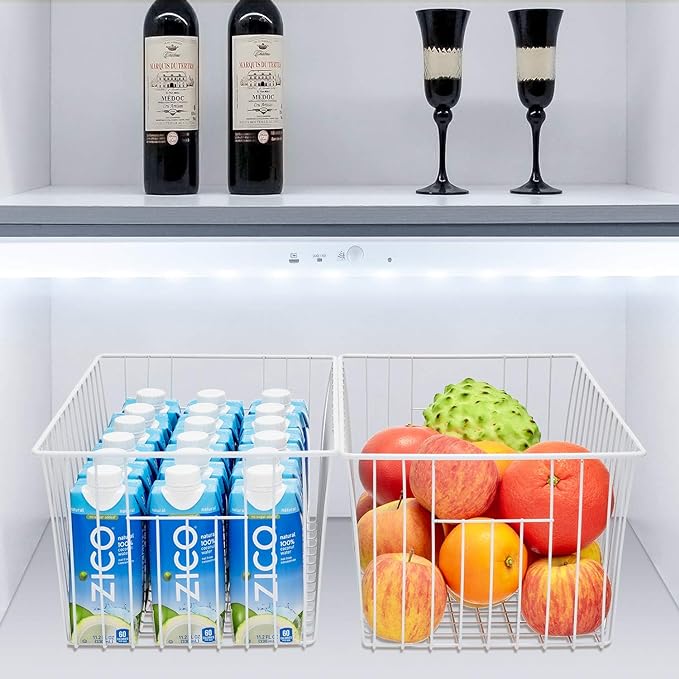 Large Wire Storage Baskets Freezer Baskets Organizer, Refrigerator Metal Wire - Image 7