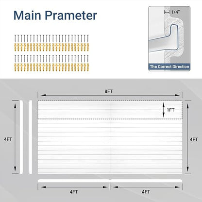 Slatwall Panel 8 FT x 4 FT, Interlocking Slat Wall Paneling, Wall Mounted PVC - Image 2