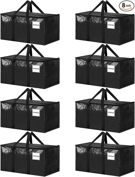 8 Pack Extra Large Heavy Duty Moving Bags, Reinforced Handles & Heavy-Duty by ukeetap