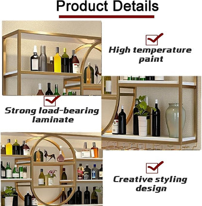 47.2IN Large Wall Mount Wine Rack, Metal 4 Tier Hanging Bottle Holder - Image 5