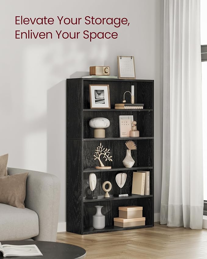 VASAGLE Set of 2 Bookshelves, 30 Inches Wide, 5-Tier Open Bookcases - Image 4