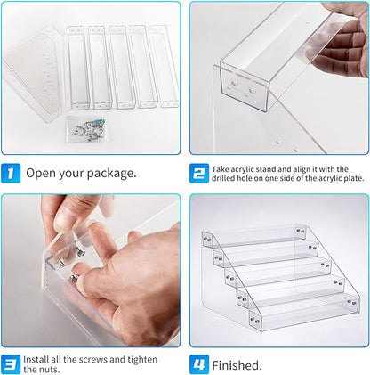 Acrylic Spice Rack, Tiered Spice Rack Shelf Seasoning Organizer - Image 4