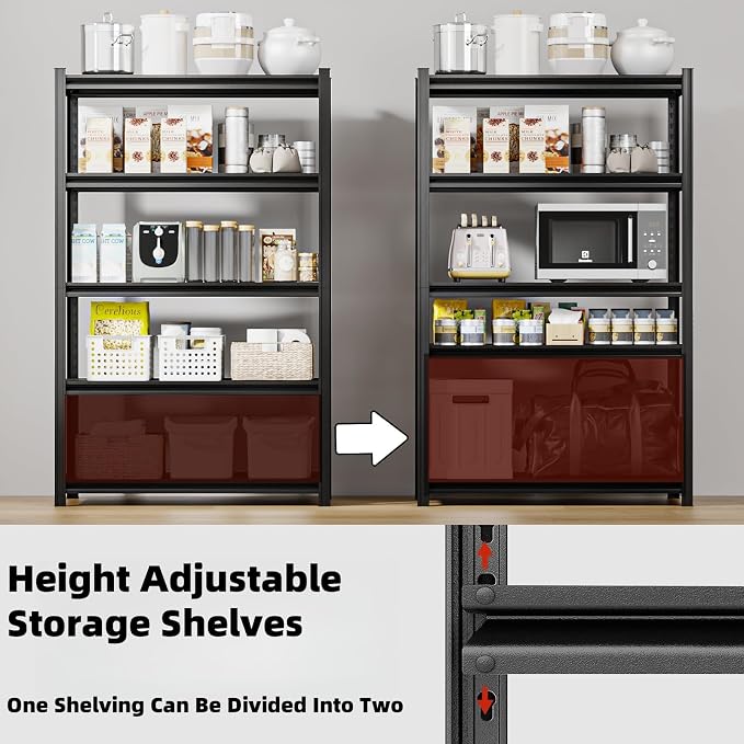 6 Tier Metal Shelving Unit, Adjustable Storage Shelves, Living Room - Image 8