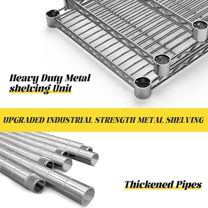 45" W x 20" D x 72" H Heavy Duty Wire Shelving Unit, 5-Tier Utility Storage - Image 4