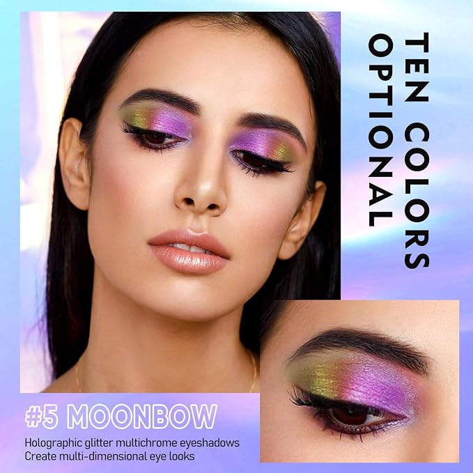 MAKI YIKA 5Pc Glitter Eyeshadow Liquid Multichrome Eyeshadows Long Lasting - Image 4