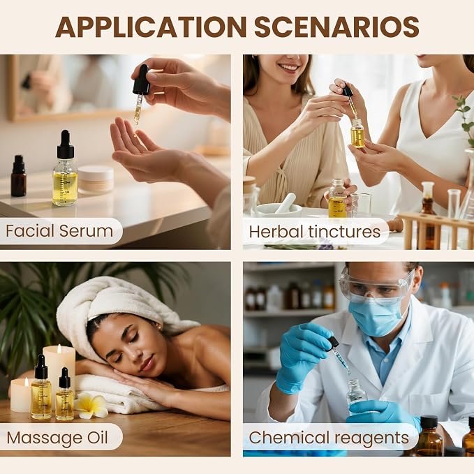 50 Pcs 1/2oz Clear Glass Dropper Bottles - Image 2