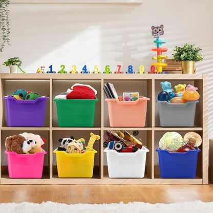 Dandat 72 Pcs Book Bins for Classroom Plastic Cubby Bins Bulk Classroom Storage - Image 5