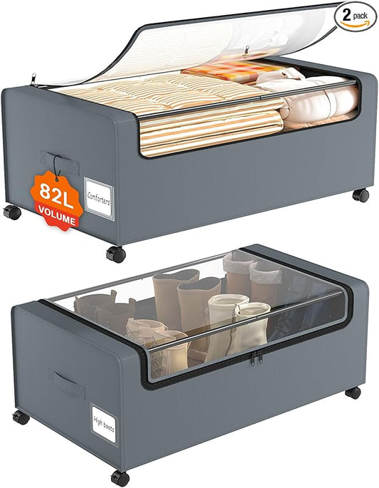 Webetop 12 inch Under the Bed Storage Bins by Webetop