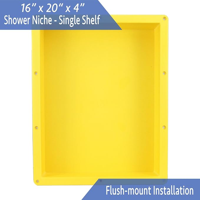 Ready For Tile Waterproof Leak Proof 16" x 20" Bathroom Recessed Shower Niche - Image 3