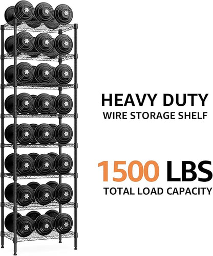 8 Tier 2000 lbs Storage Rack Metal Wire Shelving Unit, Storage Standing Shelf - Image 6