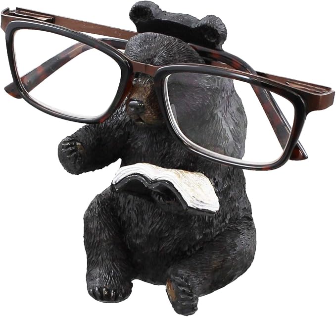 Whimsical Sitting Bear Reading Book Eyeglasses Holder Stand - Image 3