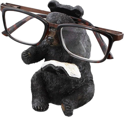 Whimsical Sitting Bear Reading Book Eyeglasses Holder Stand - Image 3