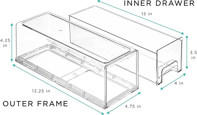 Sorbus Small Clear Stackable Storage Drawers – 4-Pack Plastic Organizer Bins - Image 3