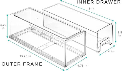 Sorbus Small Clear Stackable Storage Drawers – 2-Pack Plastic Organizer Bins - Image 3