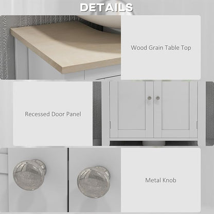 kleankin Pedestal Sink Storage Cabinet, Under Sink Cabinet - Image 7