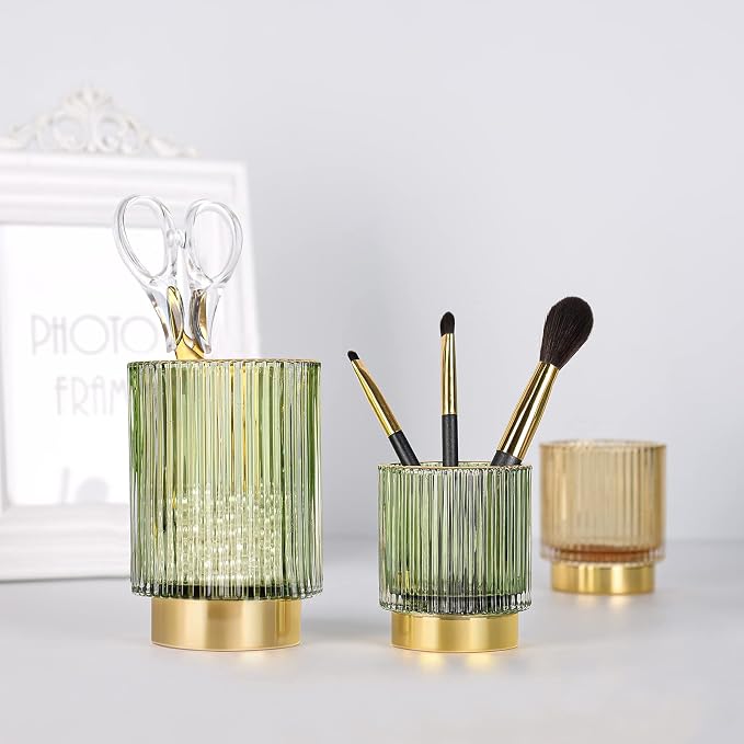 CANITORON Makeup Brush Holder, Glass Makeup Brush Holder Organizer Store - Image 2