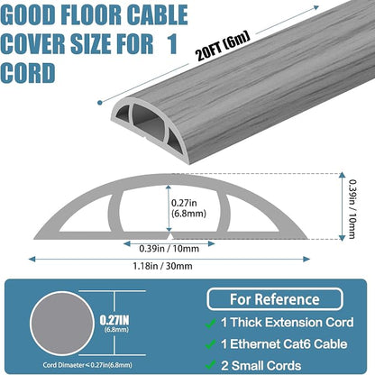 Floor Cord Covers for Wires 20FT Cable Hider Wire Cover Self Adhesive Cord - Image 2