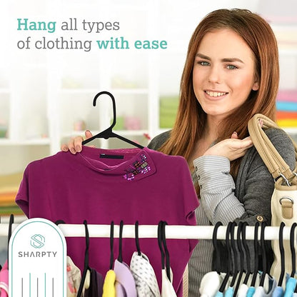 Sharpty Plastic Hangers, 35 Pack, Space Saving, Heavy Duty - Image 2