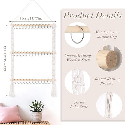 SNOWSTAR Macrame Hair Claw Clip Organizer - Image 2