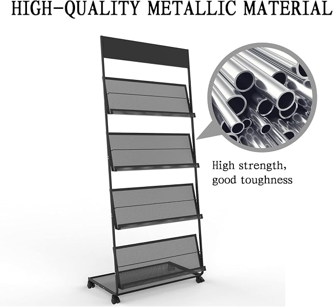 TONGMO Magazine Rack: Floor-Standing 4-Layer - Image 5