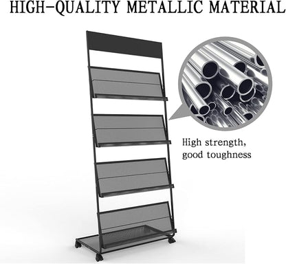 TONGMO Magazine Rack: Floor-Standing 4-Layer - Image 5