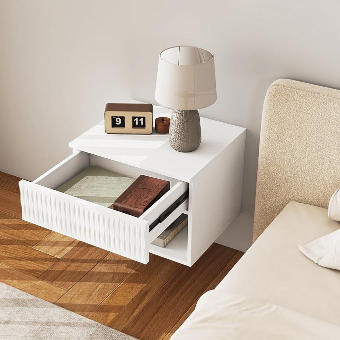 Floating Nightstand Set of 2, Modern Bedside Tables - Image 8
