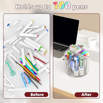 2 Pack Pen Pencil Holder for Kids, Rotating Pen Holder for Desk Organizer - Image 4