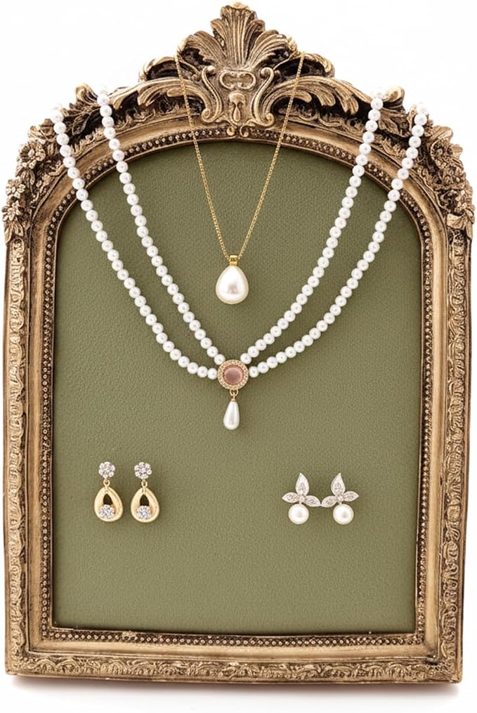 Green Velvet Jewelry Holder Organizer & Necklace Display Stand, 10 * 6.7inches by Yiemoge