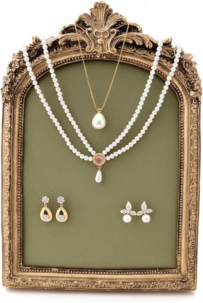 Green Velvet Jewelry Holder Organizer & Necklace Display Stand, 10 * 6.7inches by Yiemoge